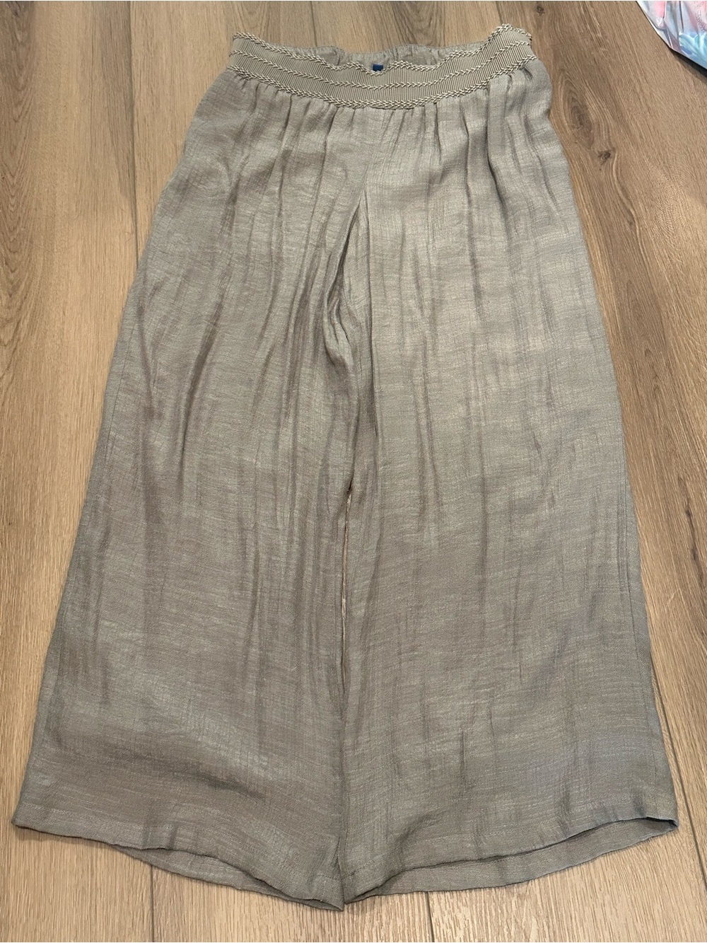 Light Taupe Wide-Leg Women's Pants